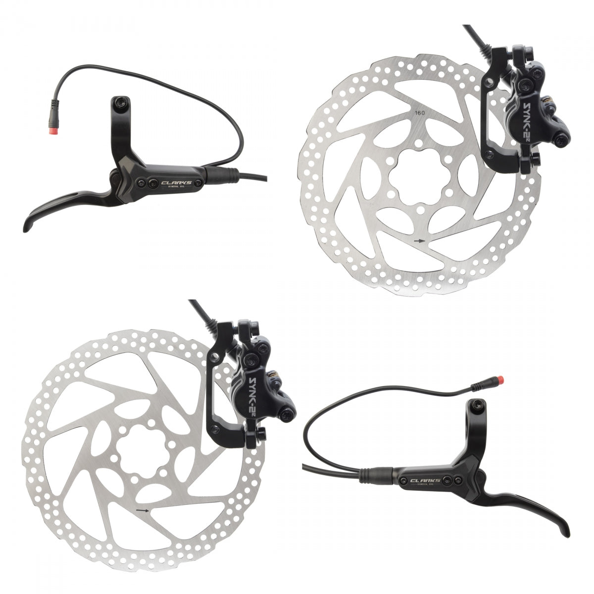 Clarks Sync-2E Hydraulic Bicycle E-Bike Disc Brake Complete Kit
