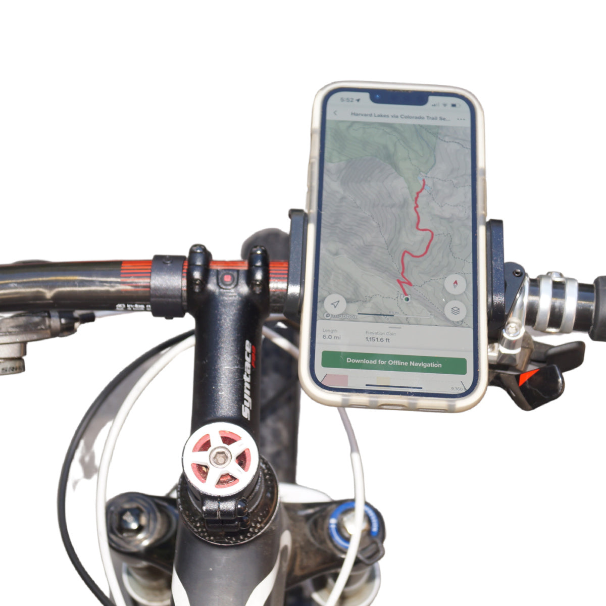 BiKase Handy Phone Clamp For Bicycles and Disc Golf Carts