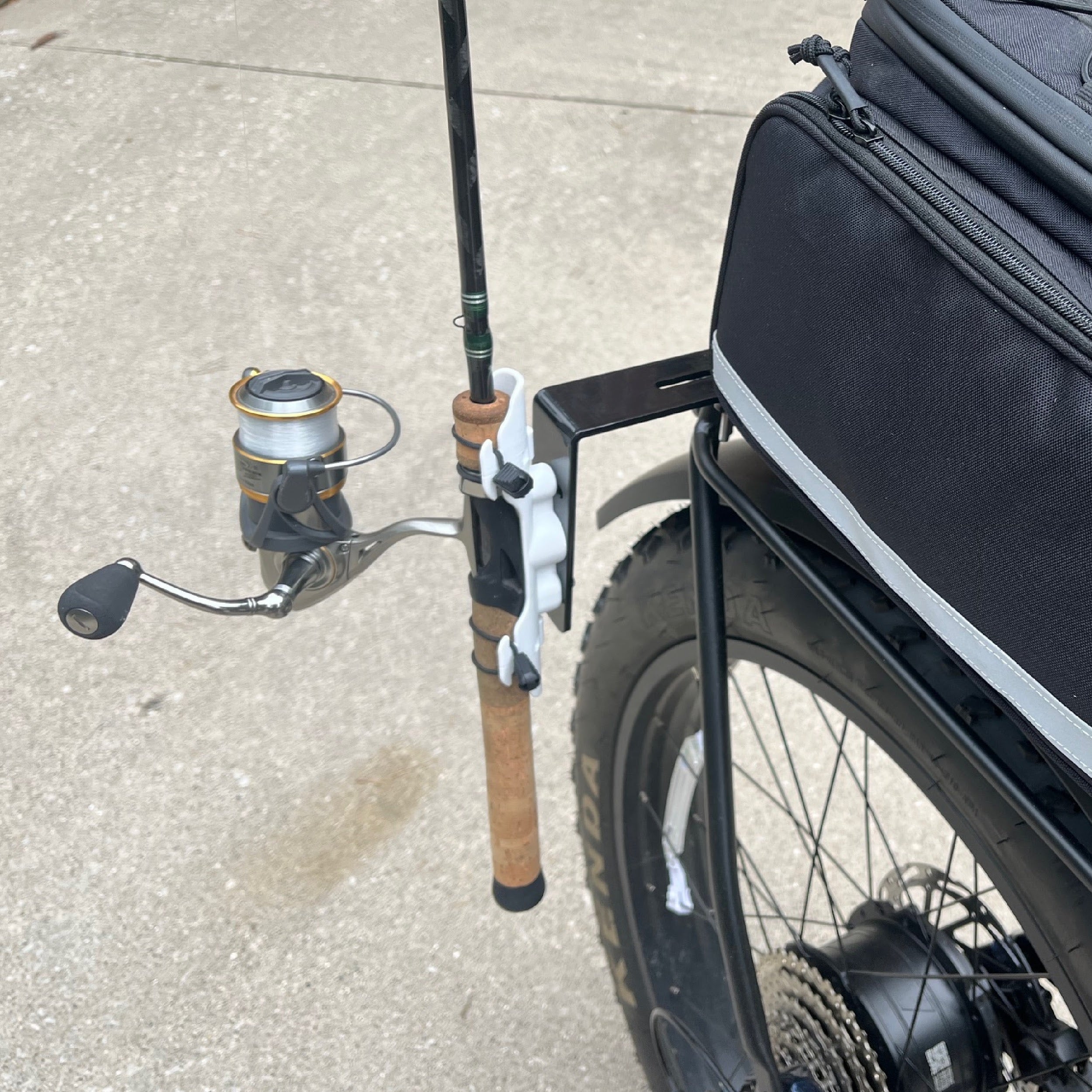 BiKase Fishing Rod Holder For Bicycle Rack includes Mounting Bracket