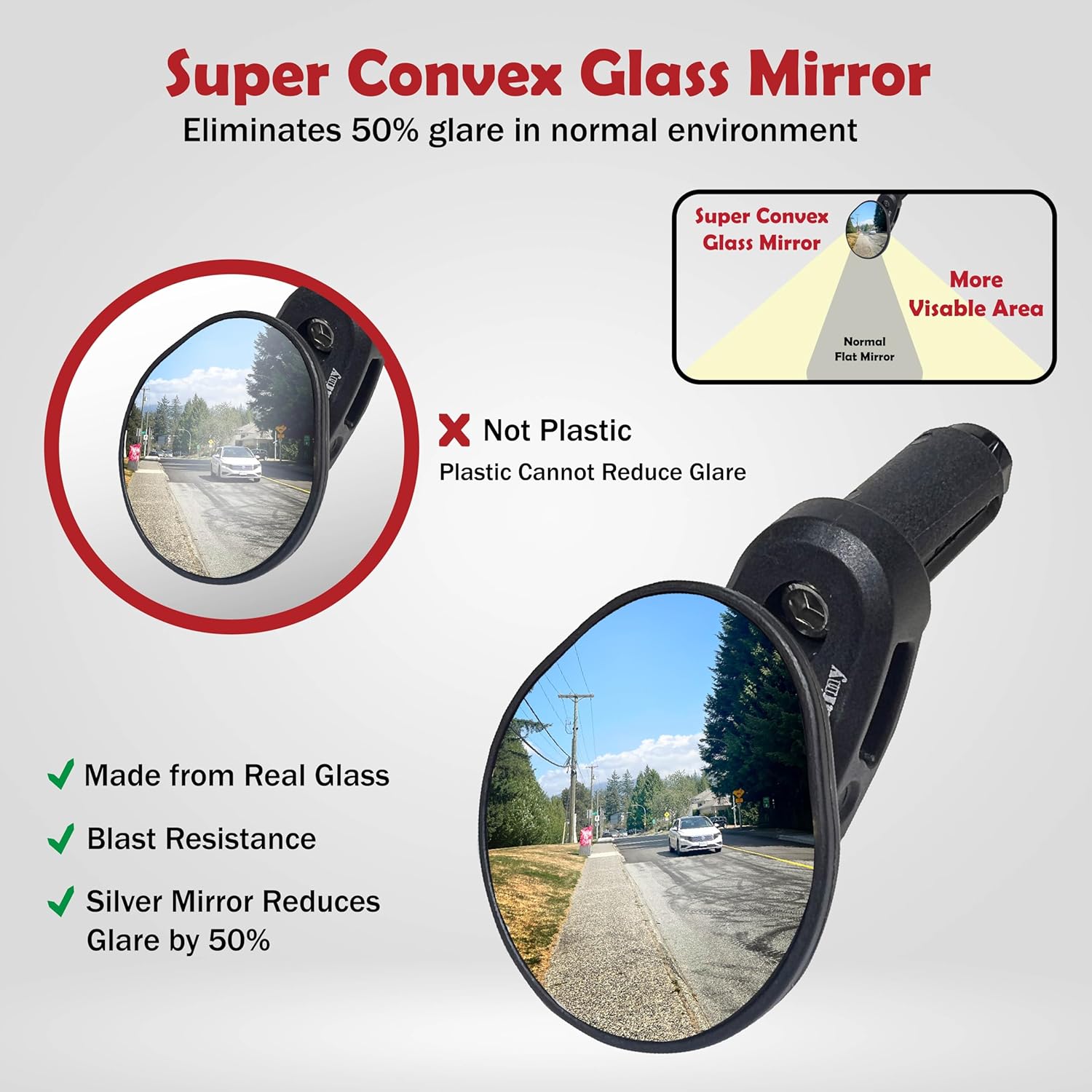 BiKase Rocket Bar Bicycle Drop Down Bicycle Bar End Mirror