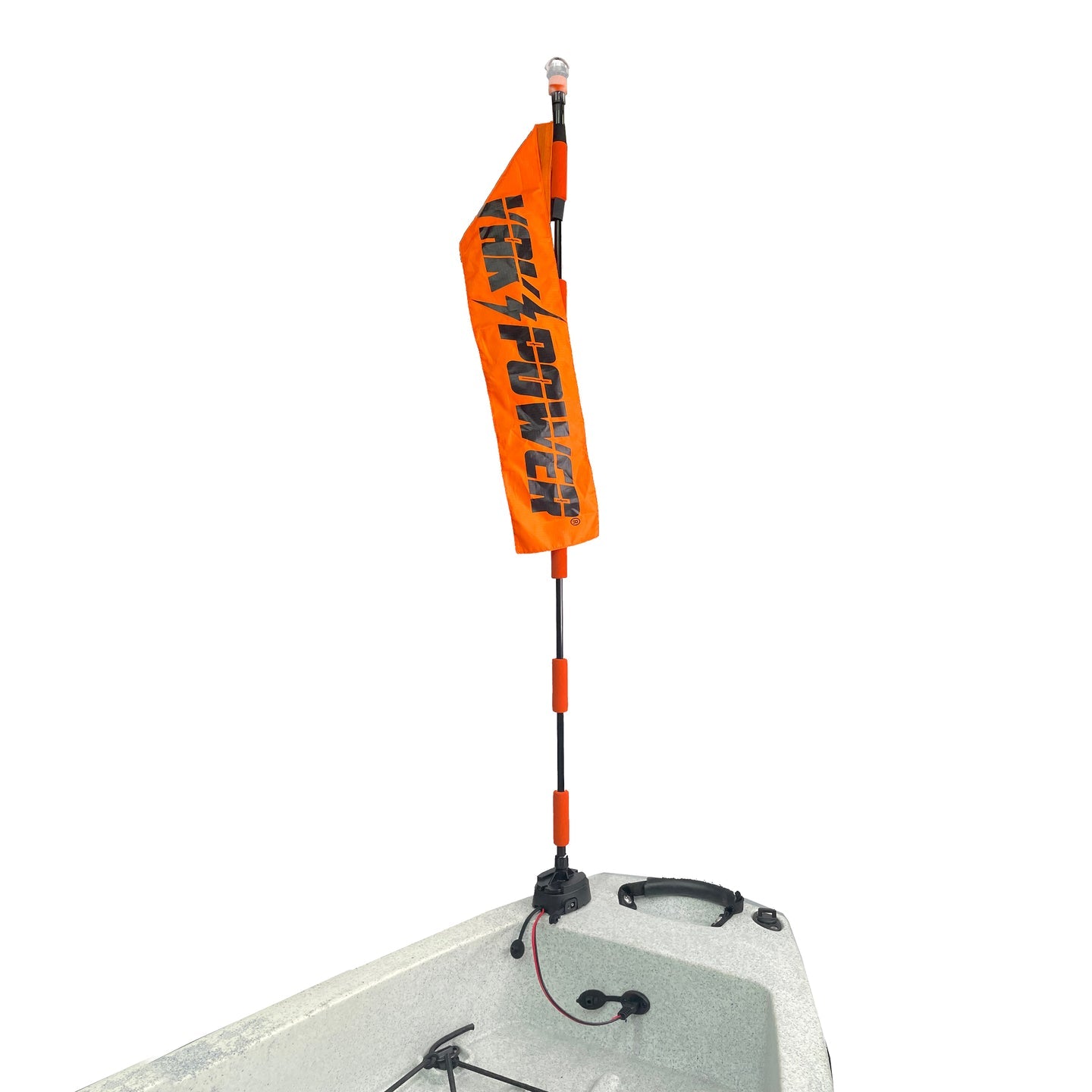 Yak Power Lightning Rod Extendable Powered 360 Degree Safety Light, Flag, and Optional Accessory Mount