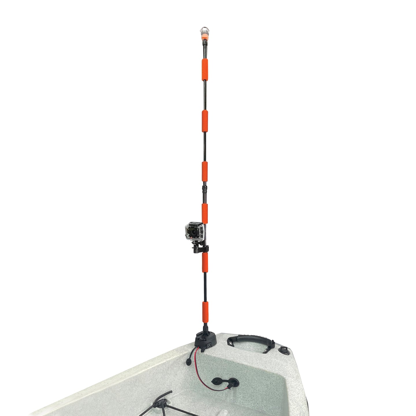 Yak Power Lightning Rod Extendable Powered 360 Degree Safety Light, Flag, and Optional Accessory Mount