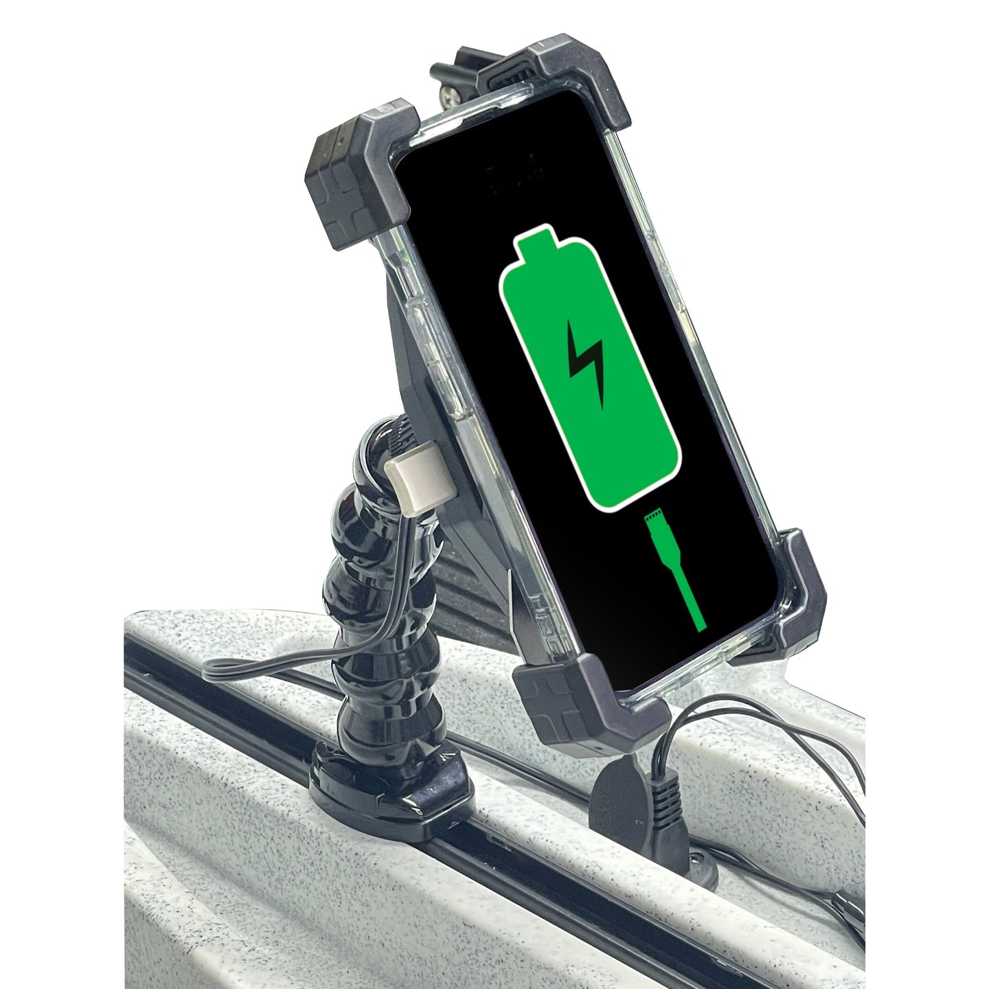 Yak Power 12 Volt Mobile Phone Wireless Fast Charger (15W) | One Hand Operation | 360 Degree Adjustable Gooseneck Action Mount