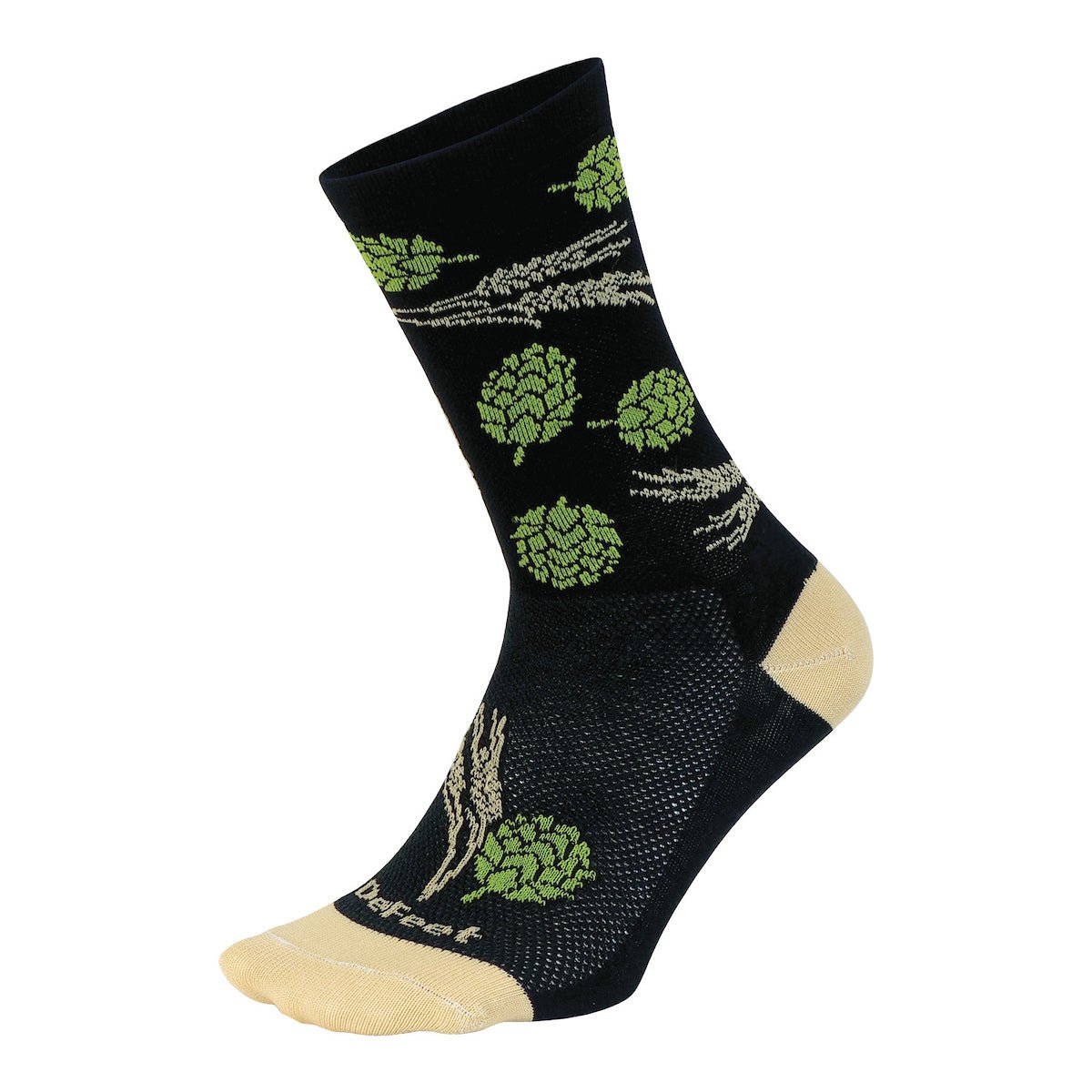 Defeet Aireator Bicycle Socks Hops and Barley Pattern XL