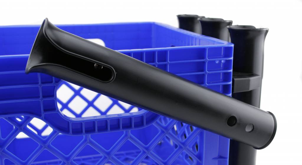 milk crate fishing rod holder YakGear BuildACrate Packages (Single / Triple) these storage methods do not have any exterior storage or rod holder features Rod Holder Milk Crate